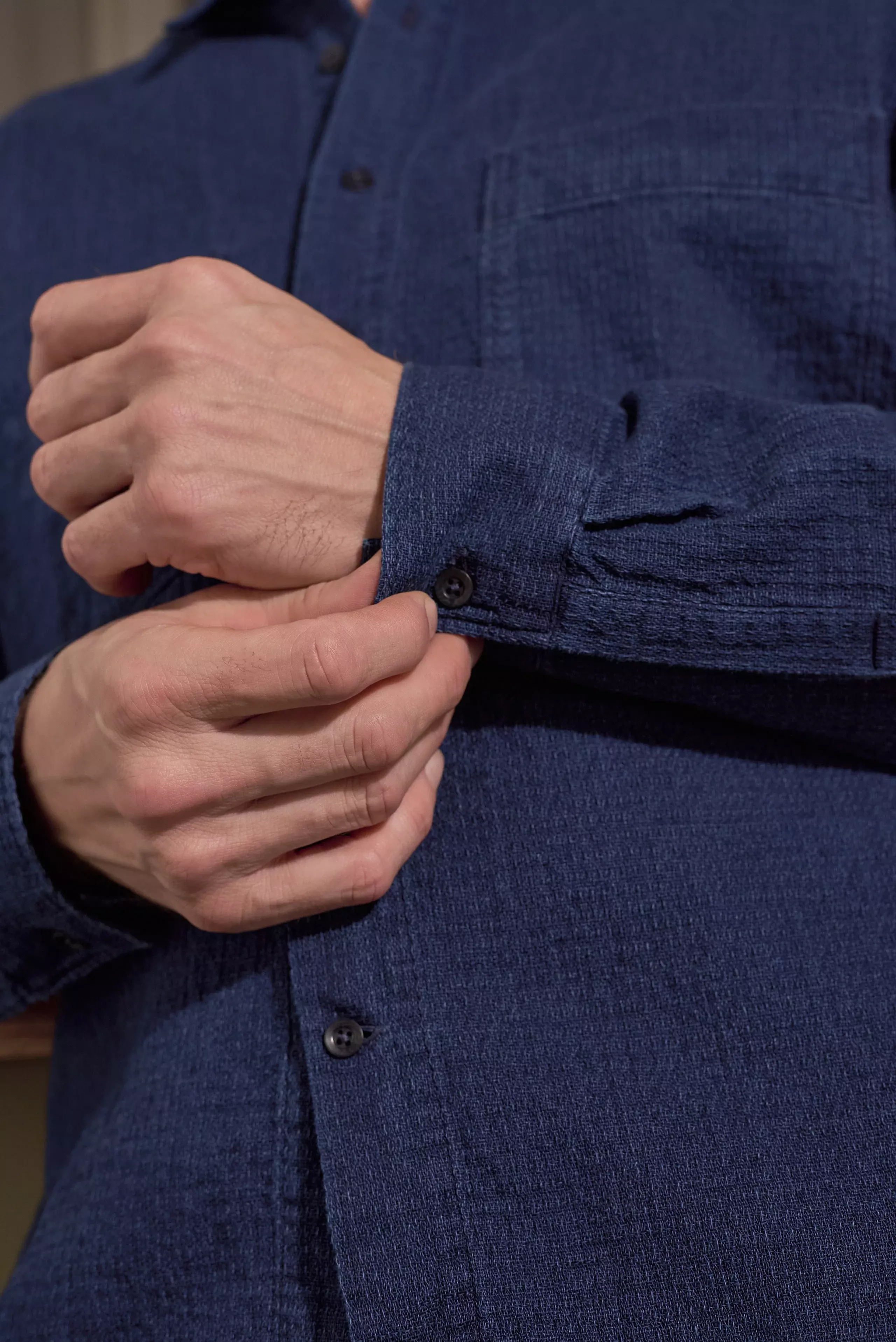 About Companions Dario Indigo Mid Blue Shirt Hemd Herren blau